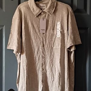 Goodfellow & Co Men's Short Sleeve Button-Down Shirt — Light Beige